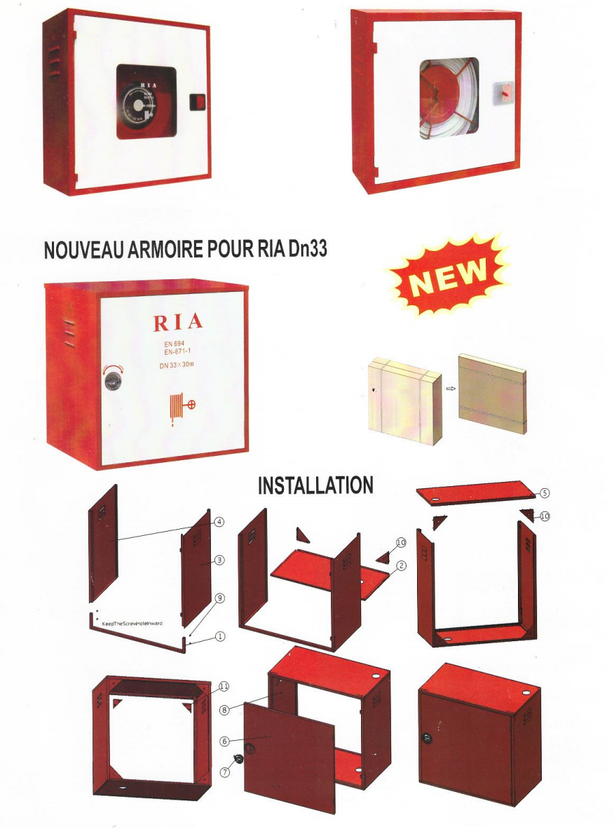 Armoire pour R.I.A – Extincteur – Casablanca – Maroc